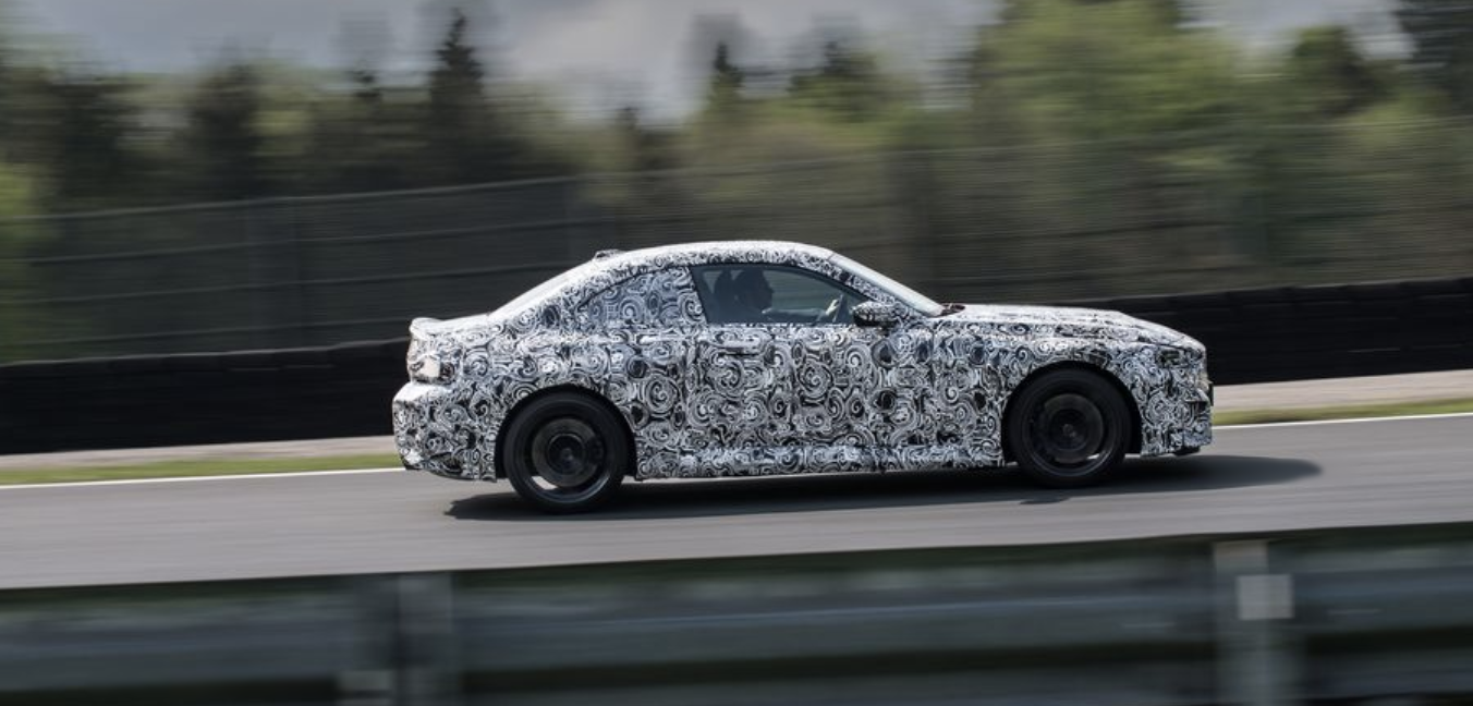 2023 BMW M2 camo side prototype